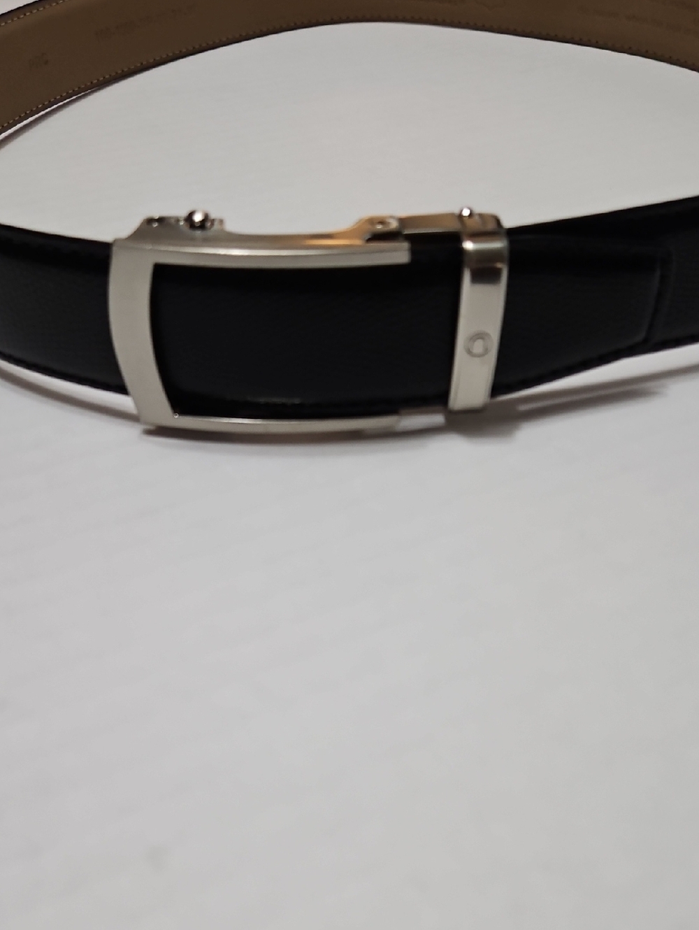 Nexbelt Classic Black Men's Leather Belt with Silver Buckle Size M